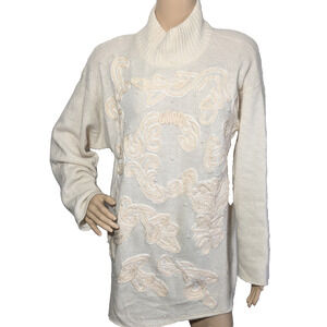 Vintage 1980s Cedars Women's Sweater Size Large Rabbit Hair Lambswool Beaded